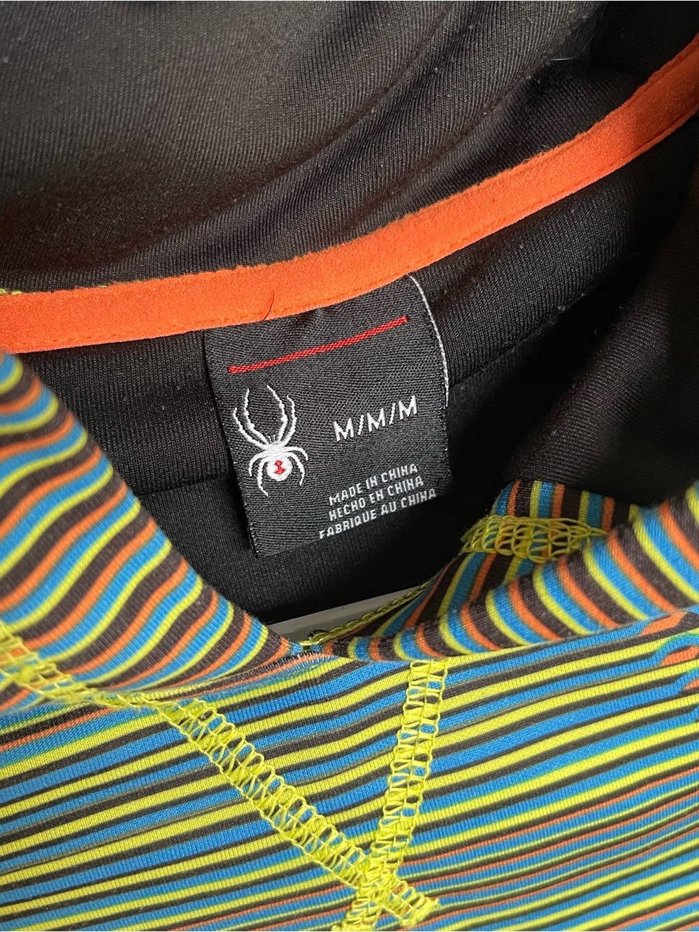 Spyder *rare* fitted Striped Performance Pullover Hoodie - Picture 4 of 11